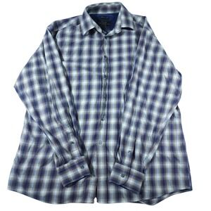 JOS A Bank Reserve Mens Traditional Fit Plaid Dress Shirt Size M 5% Cashmere